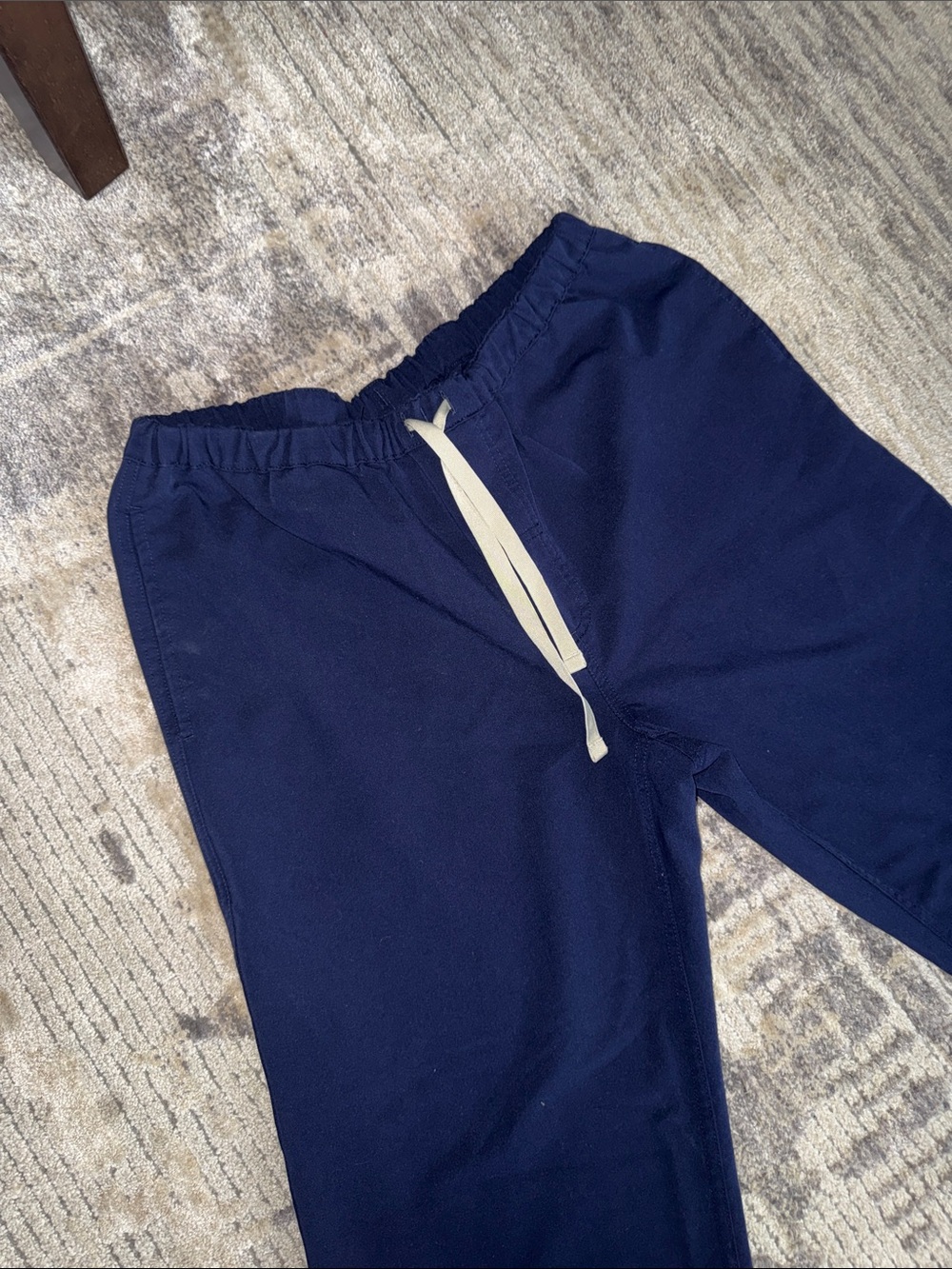 Figs Women’s Navy Scrub Top and Jogger Pants with Cream Drawstrings - Technical - Picture 13 of 16